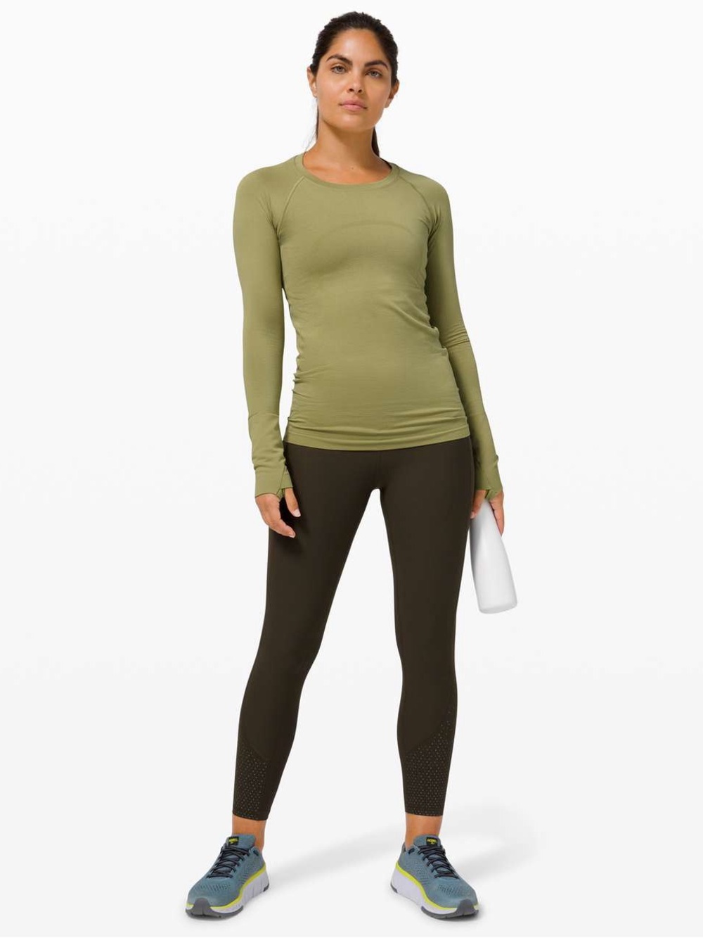 lululemon athletica Olive Green Long-Sleeve Performance Top
